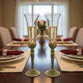 Vintage wedding glasses set of 2 light green, wedding